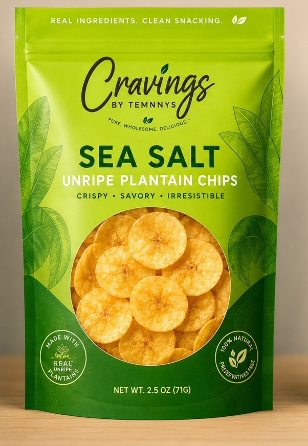 Sea Salt Unripe Plantain Chips bag